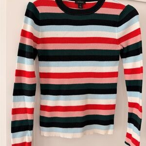 Halogen Multicolor Striped Ribbed Sweater